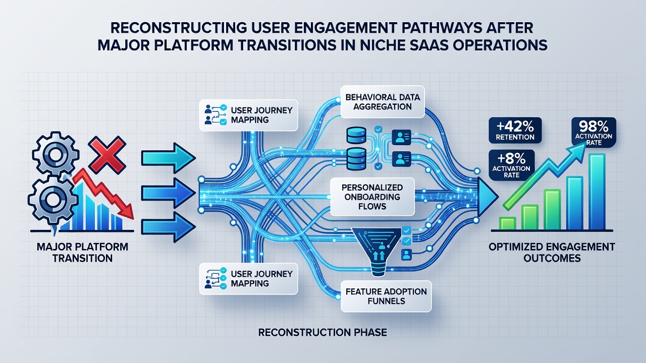 Analytics dashboard showing reconstructed engagement metrics after SaaS platform migration